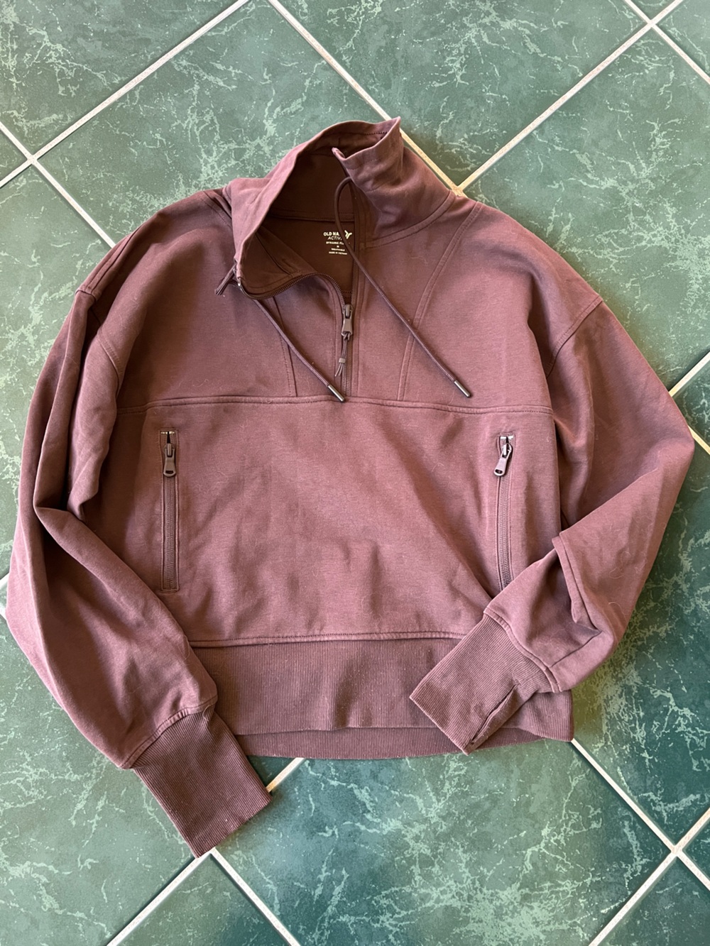 Old Navy Active Chocolate Brown 1/4 zip